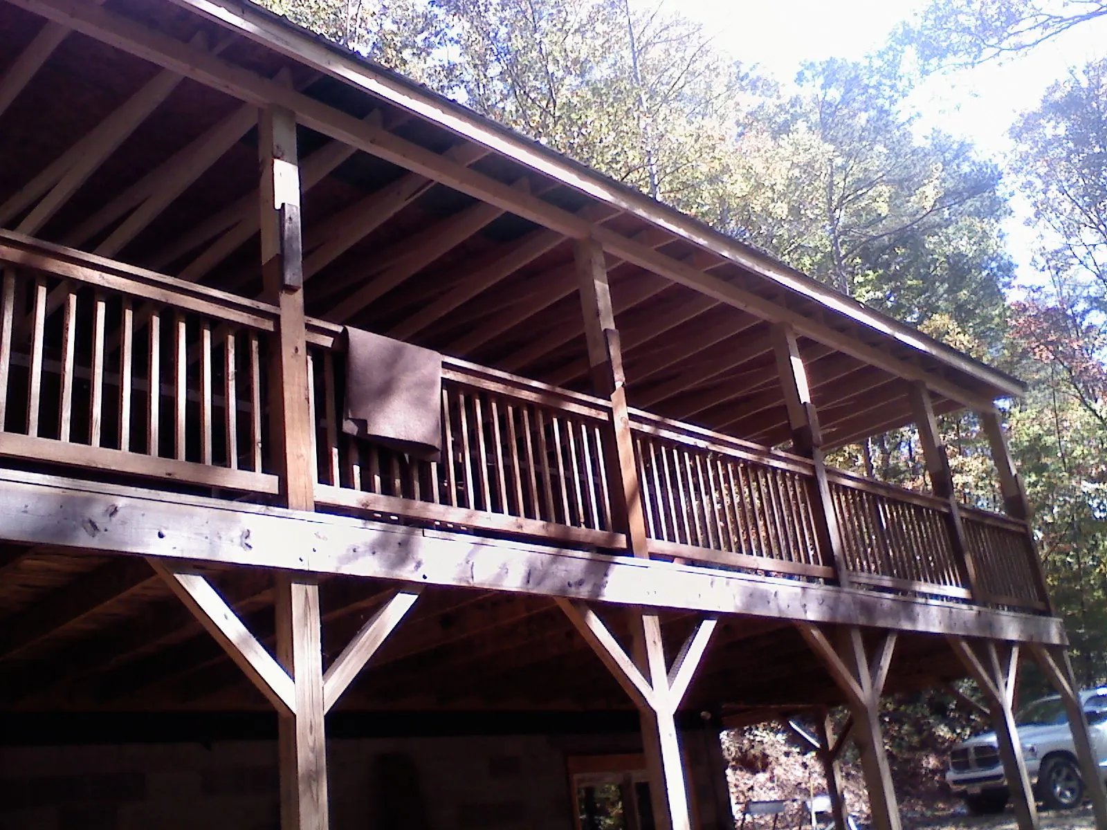Timber framing under a new elevated porch and deck — Roof Leak Repair in Saint Peter by Roofing Brothers